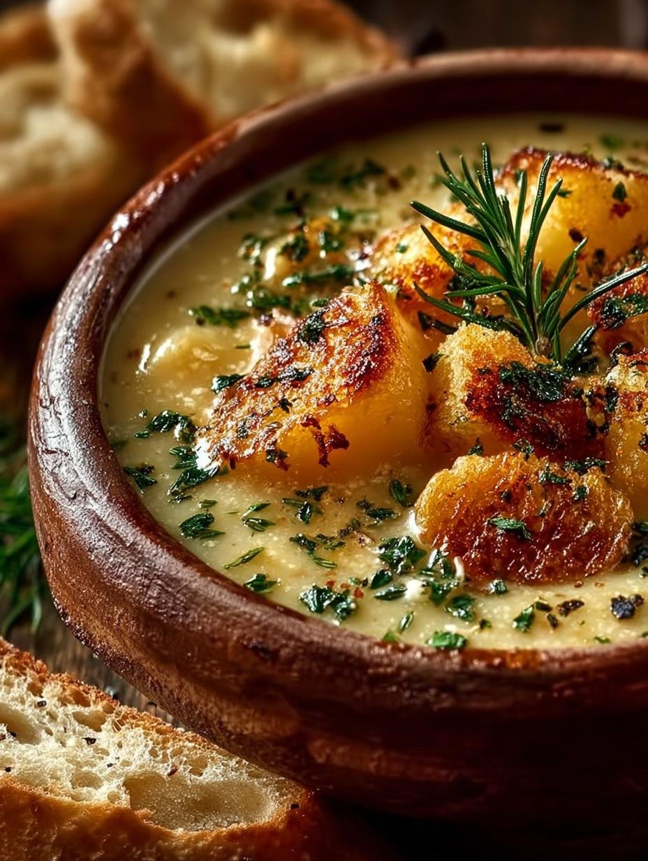 Hearty Cheddar Garlic Herb Potato Soup Recipe - Hearty Cheddar Garlic Herb - main visual representation