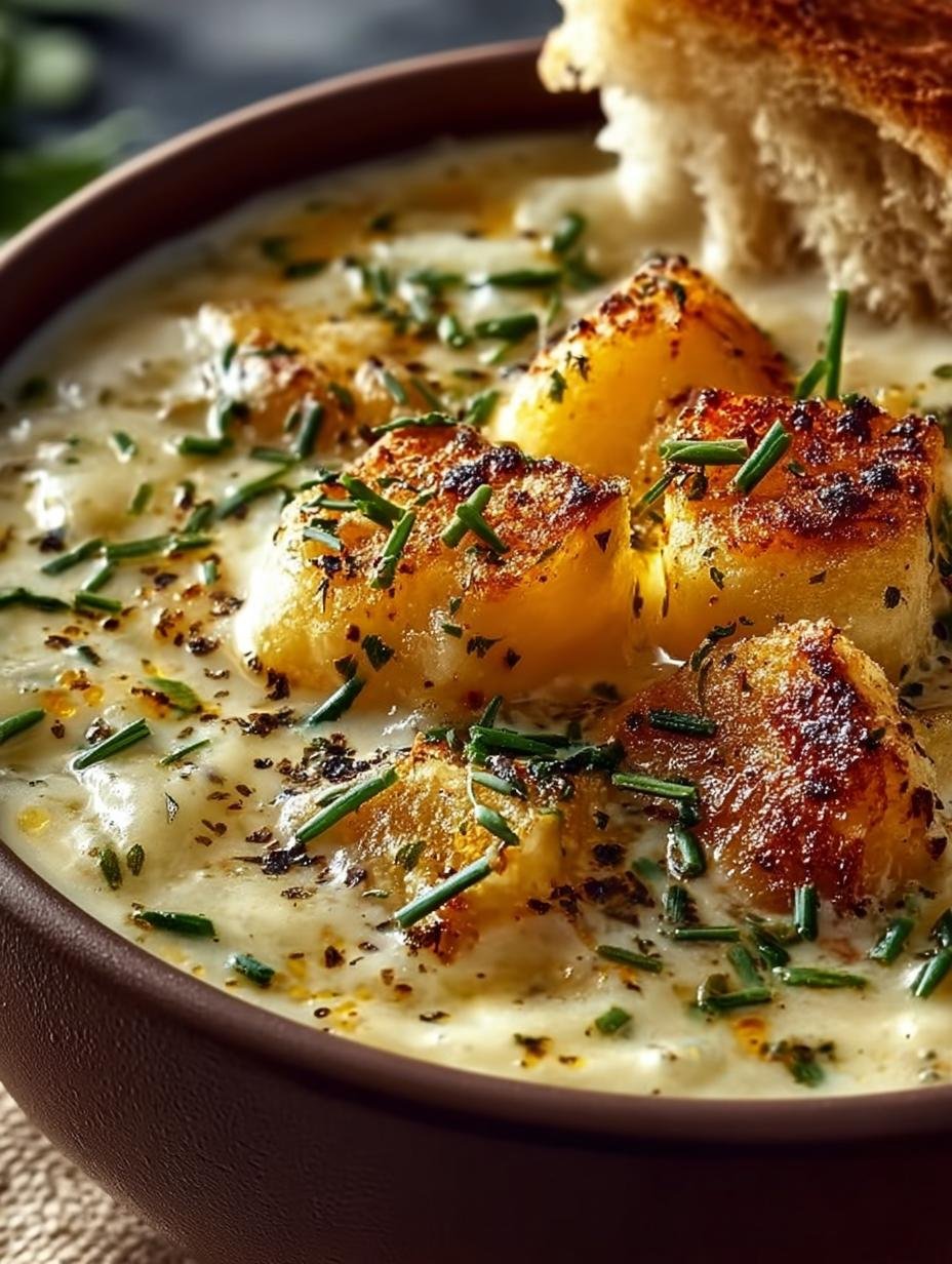 Hearty Cheddar Garlic Herb Potato Soup Recipe - Hearty Cheddar Garlic Herb - additional detail