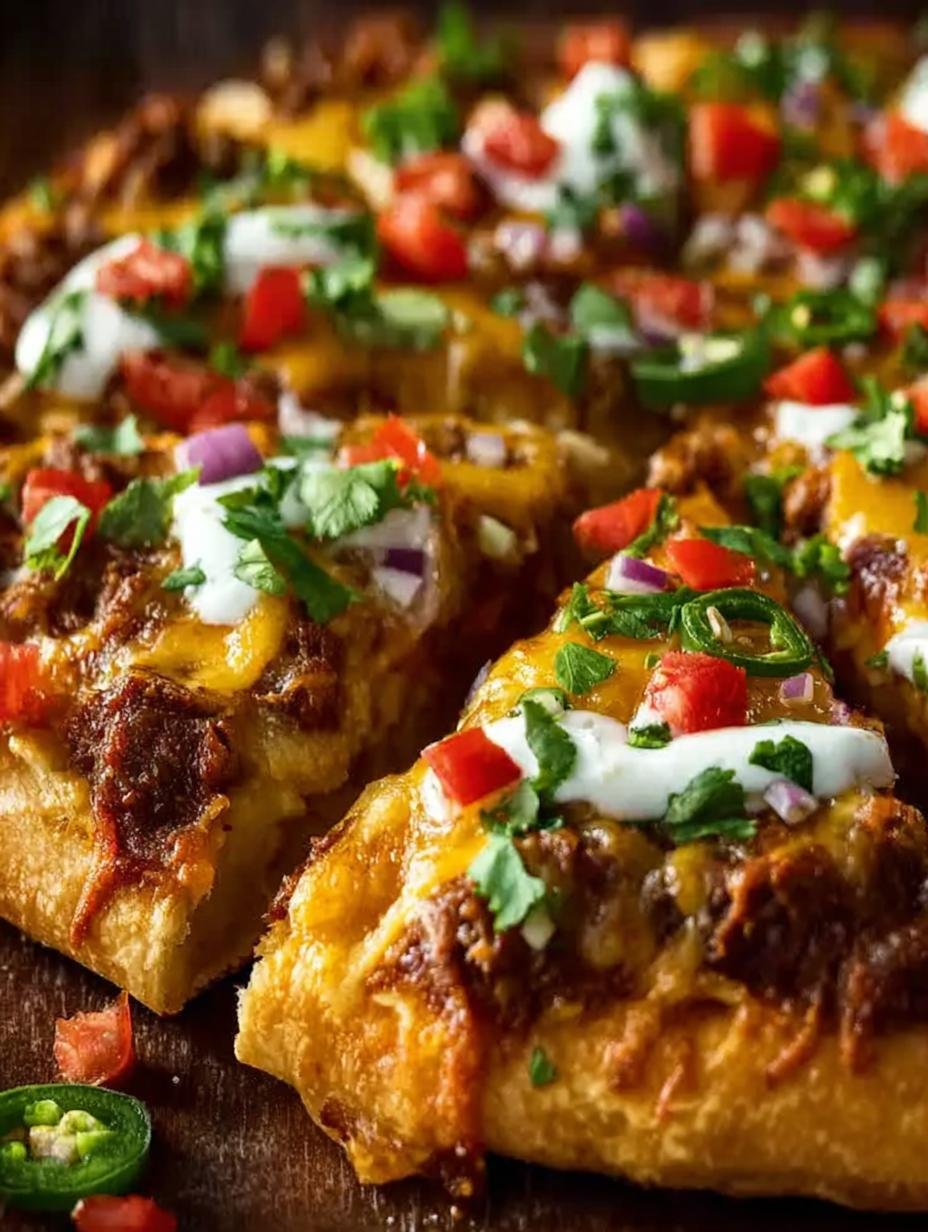 Irresistible Pizza Hut Taco Pizza fresh from the oven, ready to serve