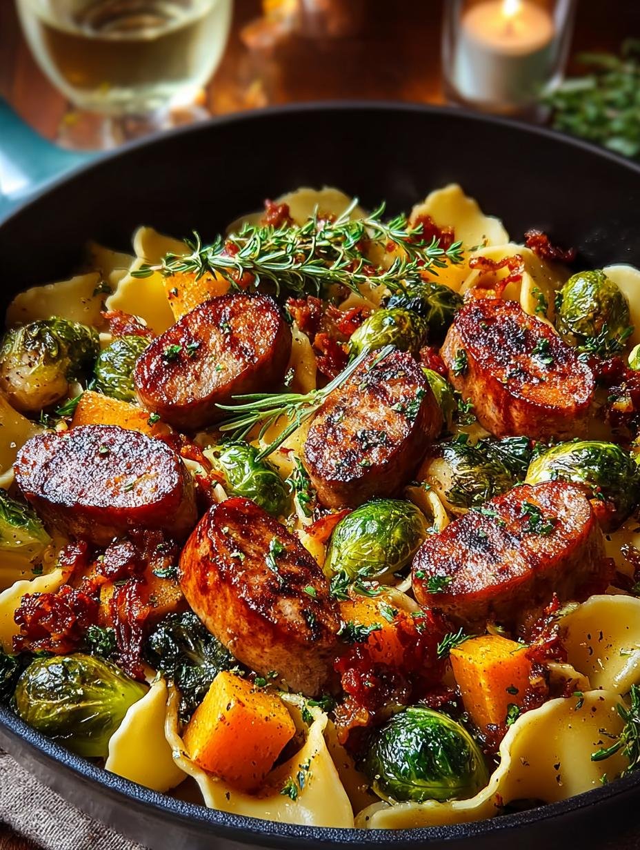 Cozy Autumn Dinner with Sausage and Butternut Squash - Autumn Dinner with Sausage - additional detail