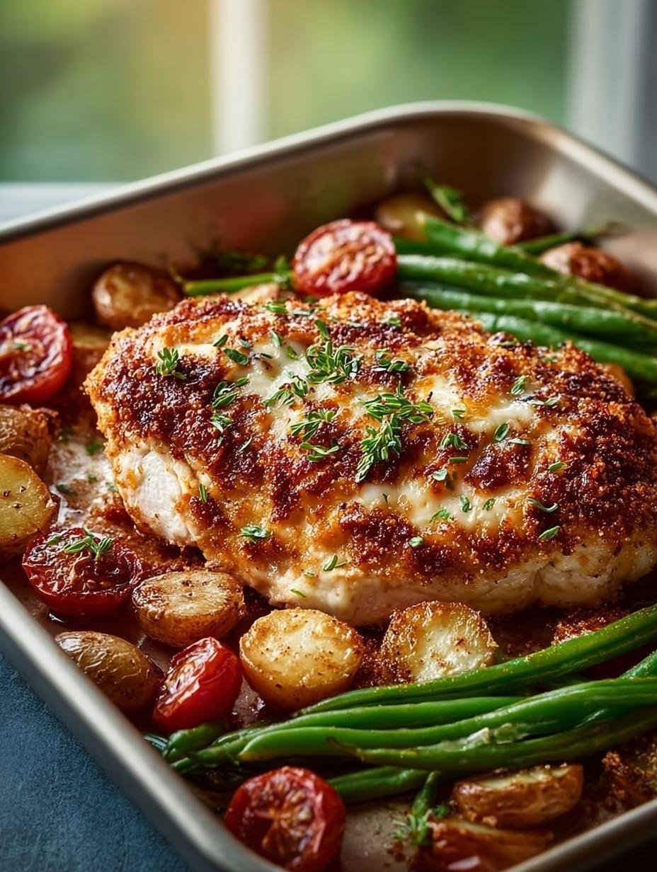 Healthy Chicken Parmesan Roasted with Veggies Delight