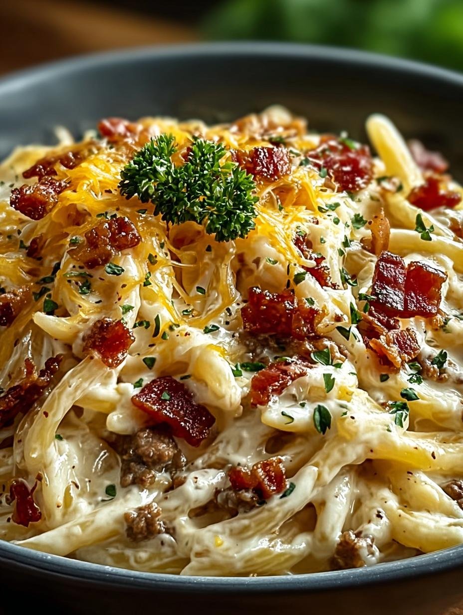 Loaded Cheeseburger Alfredo Pasta: 5 Flavorful Twists - Loaded Cheeseburger Alfredo Pasta - additional detail
