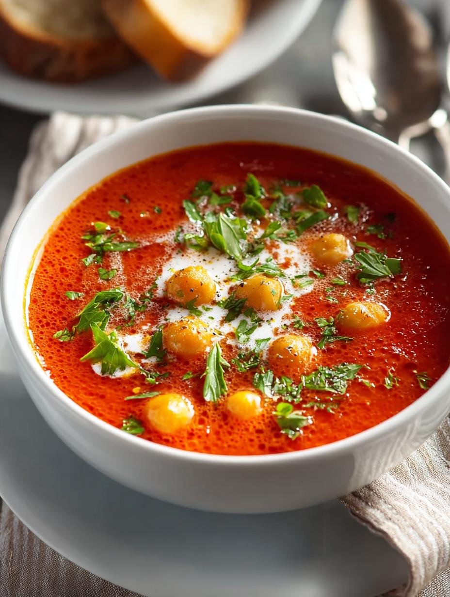 Delicious Chickpea Tomato Soup in 45 Minutes - Chickpea Tomato Soup - main visual representation