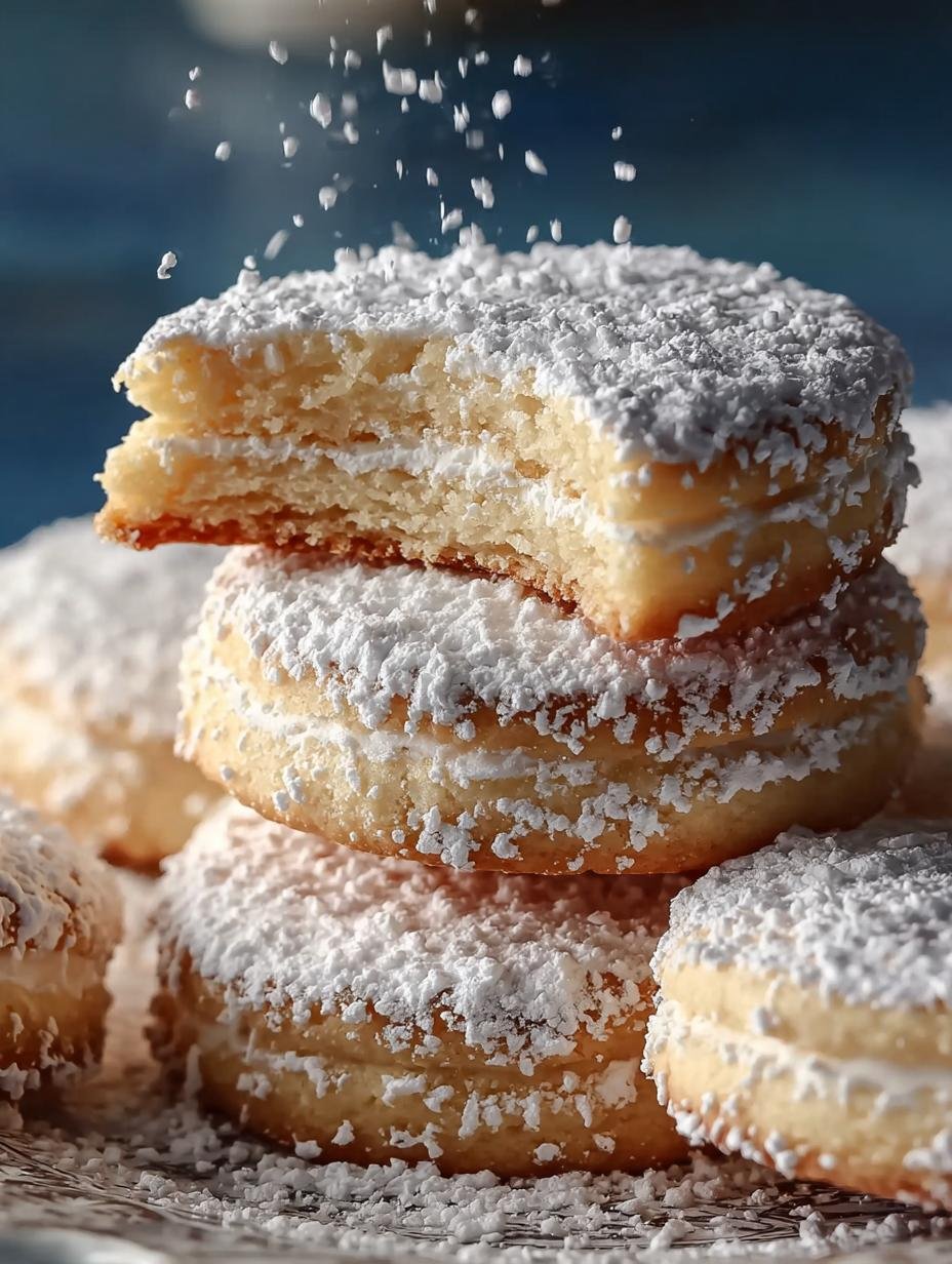 Irresistible Condensed Milk Snow Cookies fresh from the oven on a cooling rack
