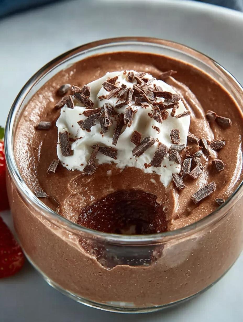 Irresistible Greek Yogurt Chocolate Mousse served in elegant dishes