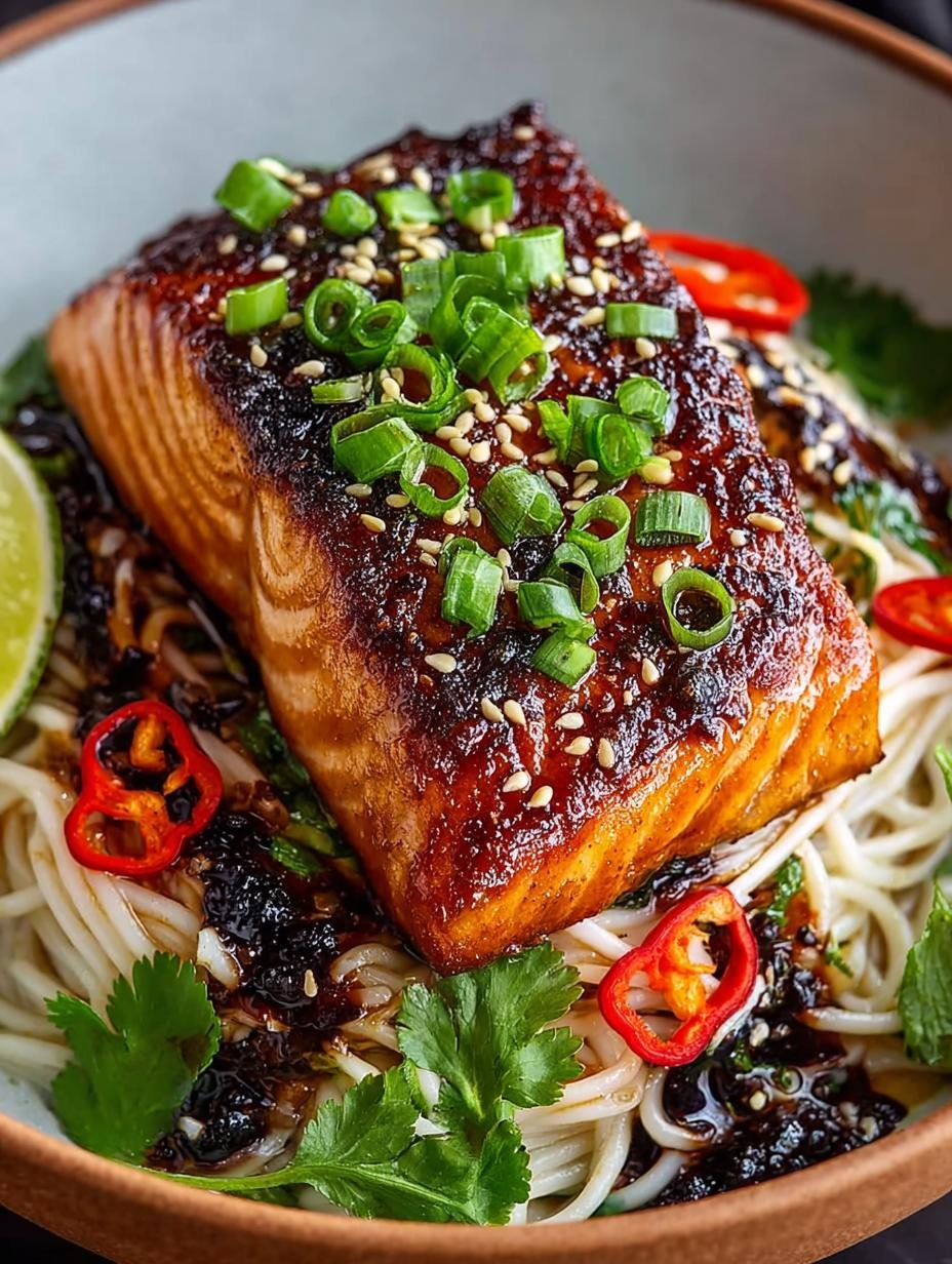 Miso Salmon with Garlic Noodles: Your Flavorful Dinner Fix - Miso Salmon with Garlic - additional detail