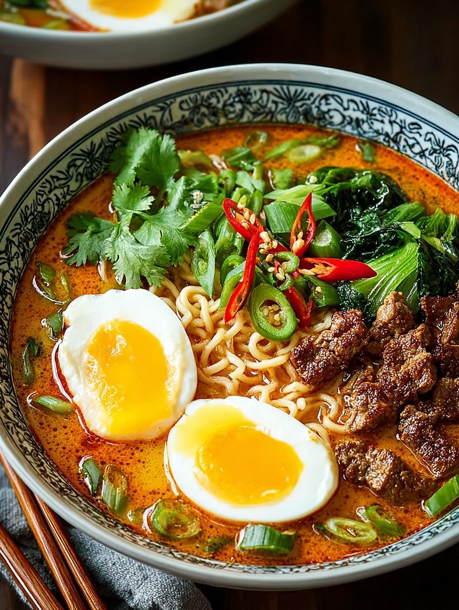 Delicious Thai Coconut Curry Ramen in 30 Minutes - Thai Coconut Curry Ramen - main visual representation