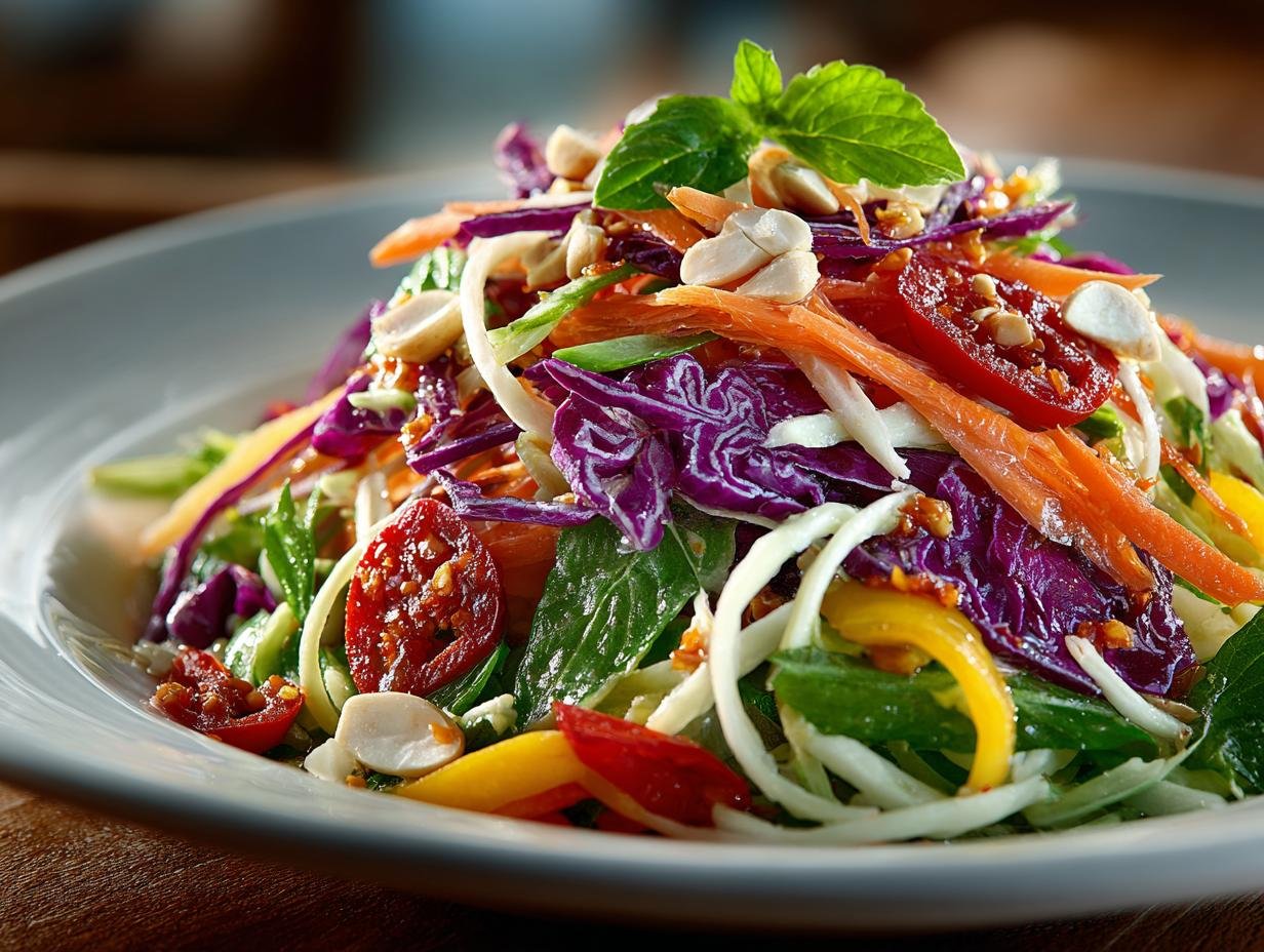 Irresistible Thai Crunch Salad Cpk fresh and colorful ingredients in a bowl