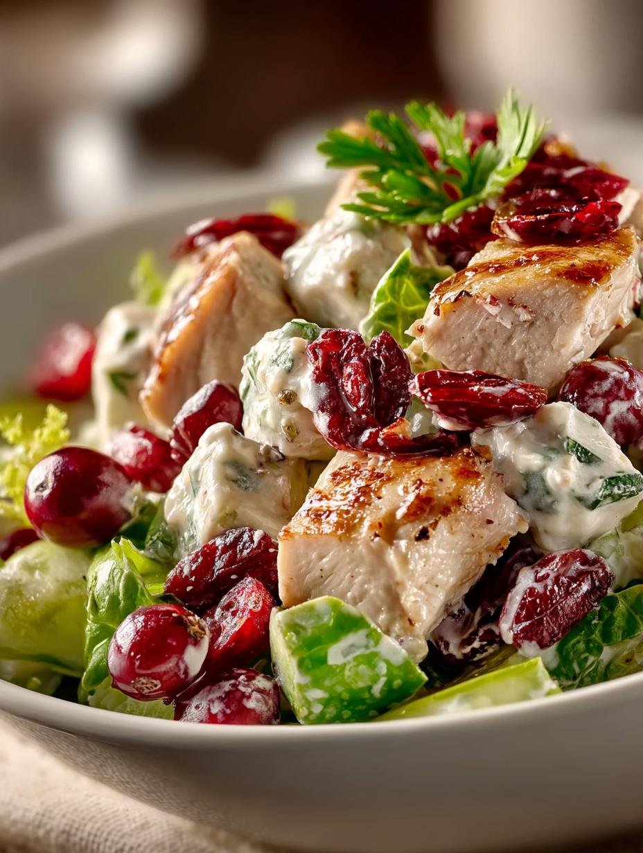 Delicious Apple Cranberry Chicken Salad Recipe for Lunch - Apple Cranberry Chicken Salad - main visual representation