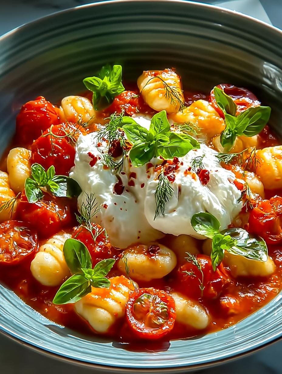 Creamy Tomato Gnocchi with Burrata in 30 Minutes - Creamy Tomato Gnocchi with - additional detail