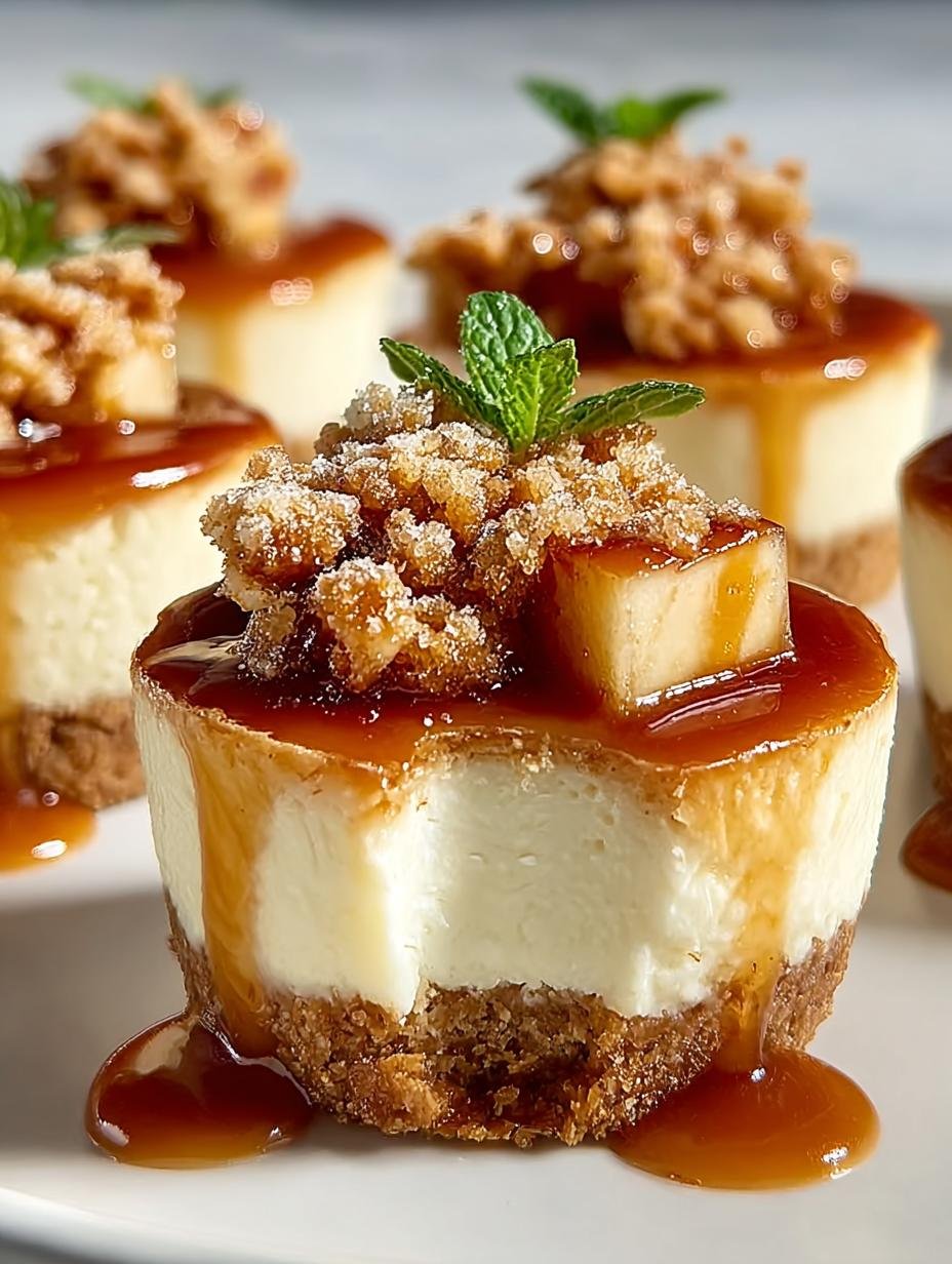 Mini Caramel Apple Cheesecakes: 12 Irresistible Bites
