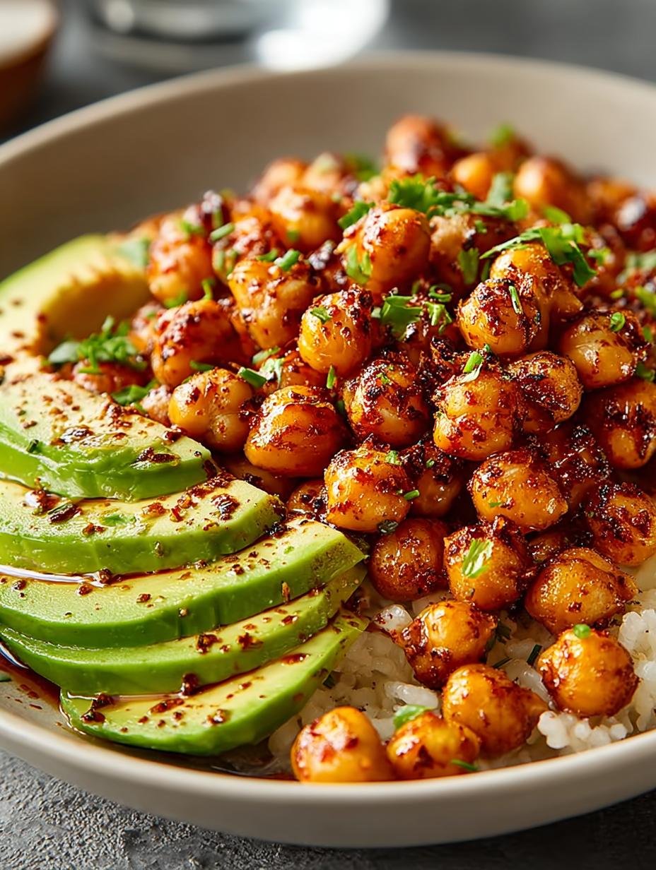 Delicious Spicy Roasted Chickpea Avocado Bowl Recipe